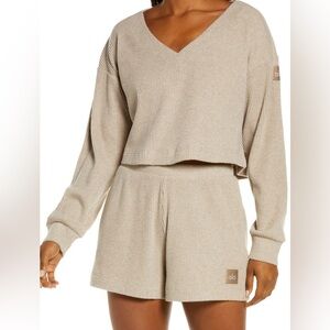 Alo Muse Top & Shorts Set Gravel Heather